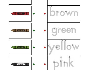 teach Match Crayons with Traceable Word