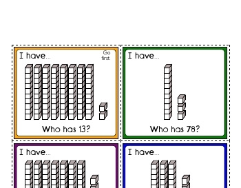 teach March: I have... Who has... Tens/Ones Place Value