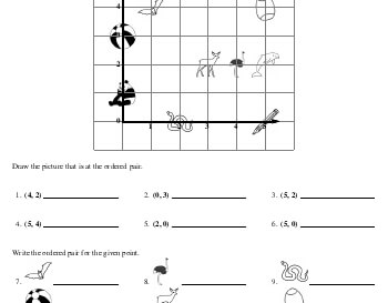 teach March: Ordered Pairs Printables with Pictures