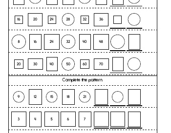 Patterns worksheet