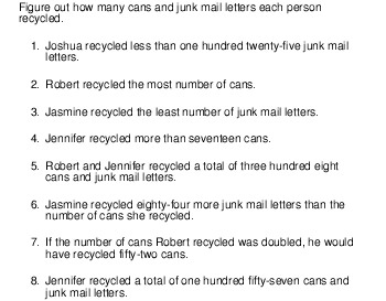 April: Logic: Recycle worksheet