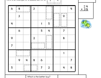 April: Sudoku Sums worksheet