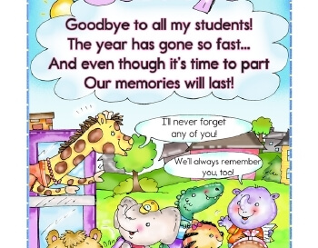 May/June: Goodbye And Thank You Classroom Printable teaching resource