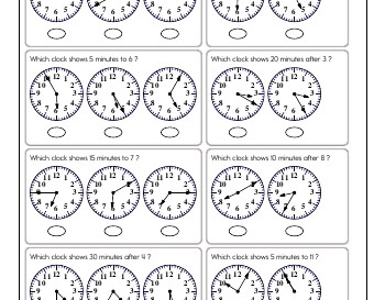 Clocks worksheet