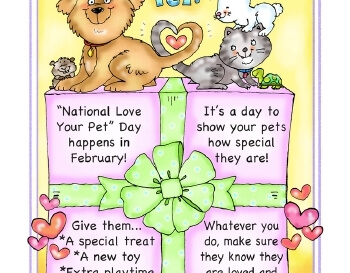 teach February: Love Your Pet Poster