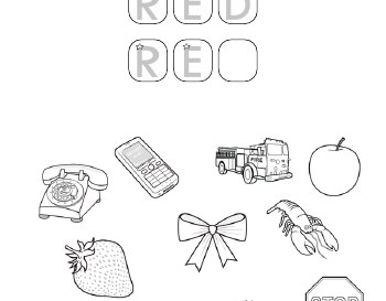 teach July/August: Coloring in red pictures