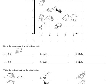teach July/August: Ordered Pairs Printables with Pictures