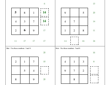 teach July/August: Addition Squares