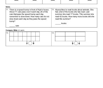 July/August: Math Review worksheet