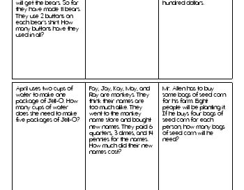 July/August: Math Word Problems teaching resource
