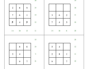 July/August: Square Math worksheet