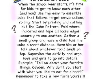 teach September: Conversation Cube