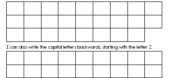 September: Capital Letters worksheet