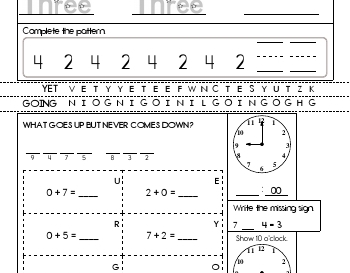 September: Easier Morning Work worksheet