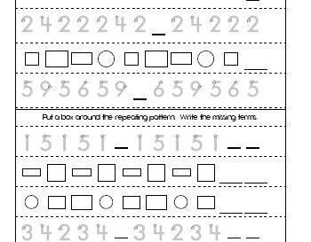 Patterns worksheet