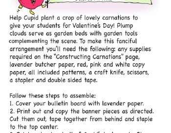 Cupids Carnations Bulletin Board worksheet