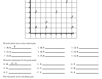 September: Easy Ordered Pairs Coordinates (8 by 8) teaching resource