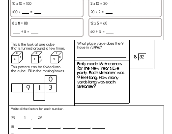 September: Homework Mix worksheet