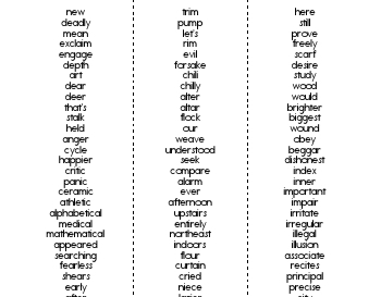 September: Weekly Spelling Word Lists worksheet