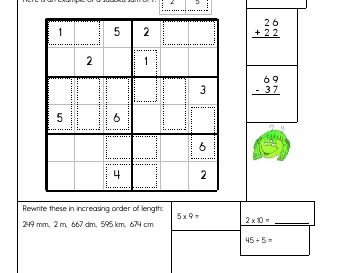 September: Sudoku Sums worksheet