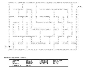 Spelling and Vocabulary: Maze Search worksheet