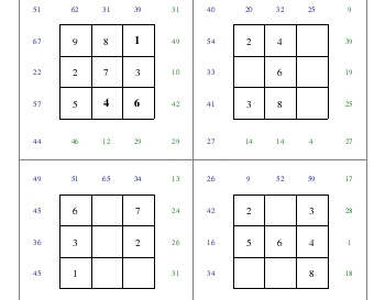 Subtraction Squares teaching resource