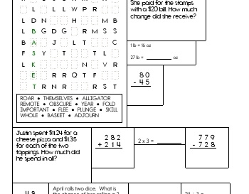 Homework Practice Pages teaching resource