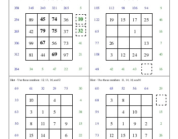 February: Subtraction Squares teaching resource