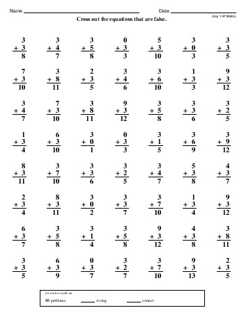 Minute Math Addition | FreeEducationalResources.com