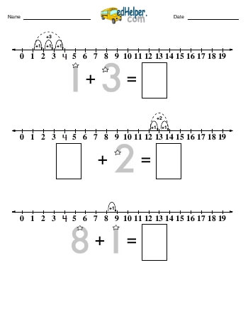 teach Addition Challenge (numberline from 0 to 19)