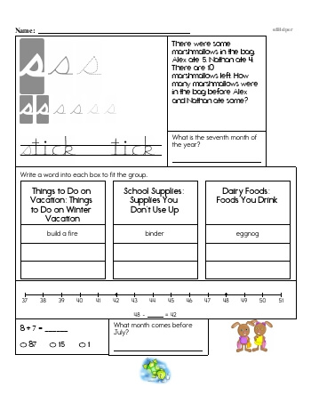 teach Writing cursive S with second grade mixed work