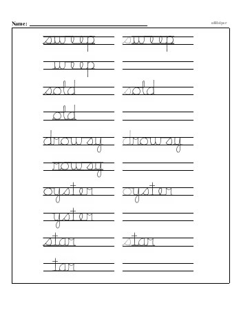 teach Writing cursive S with third grade mixed work (Book #2)