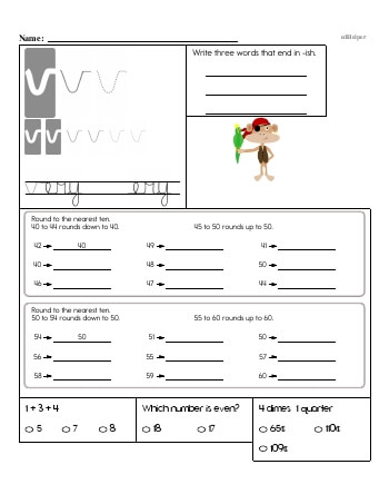 teach Writing cursive V with second grade mixed work (Book #2)