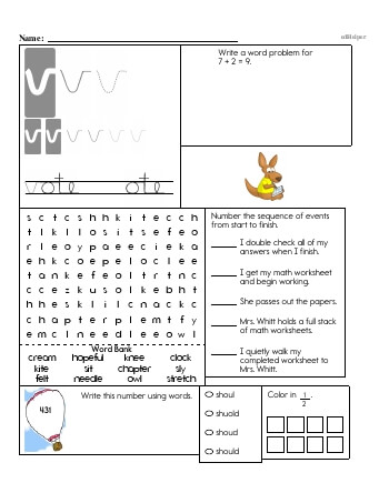 Writing cursive V with third grade mixed work teaching resource