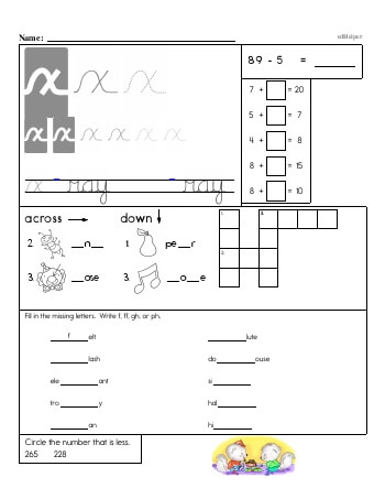 teach Writing cursive X with third grade mixed work (Book #2)