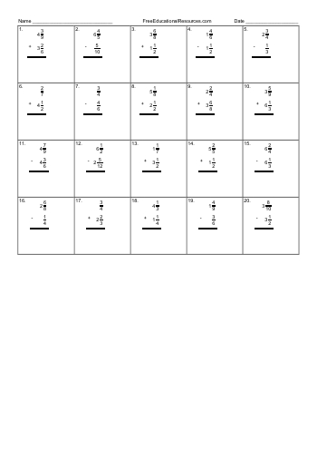 adding fractions freeeducationalresourcescom