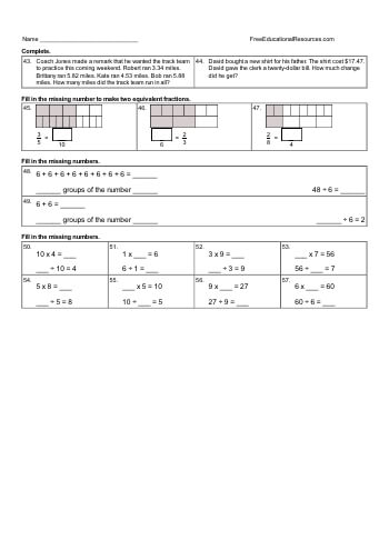 Third Grade Math Review - Mixed Work (Book #3) teaching resource