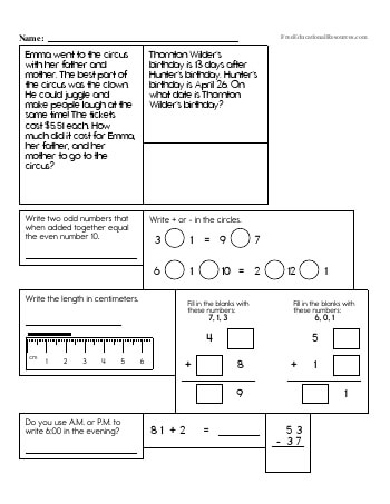 4th grade math review worksheets