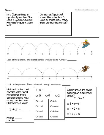 First Grade Math Review teaching resource