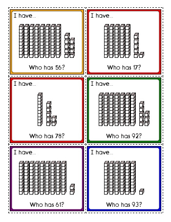 teach I have... Who has? - Tens and Ones Place Value Activity (30 cards)