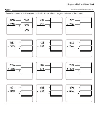 Singapore Math Worksheets Freeeducationalresources Com