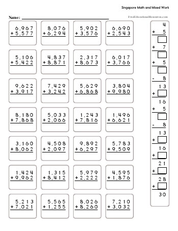 Singapore Math - Fifth Grade Book #1 worksheet