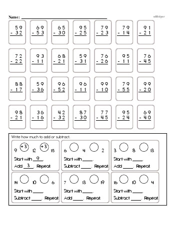 teach 2nd Grade No Prep 2-Digit Subtraction Book (includes mixed work) [No Regrouping]