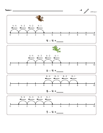 Numberline Subtraction | FreeEducationalResources.com