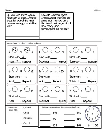 simple math problems for 1st graders
