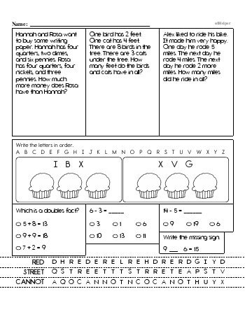 First Grade Word Problems - 1st Grade Word Problem Of The Day Story Problems March By Tessa Maguire