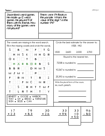 teach Third Grade Word Problems Resource Book (Week #10)