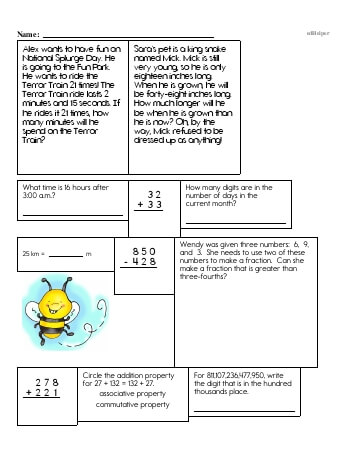 teach Fifth Grade Word Problems Resource Book (Week #1)